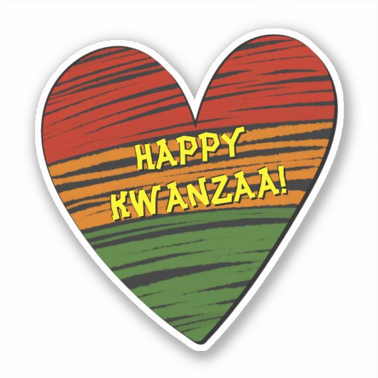 Happy Kwanzaa Juneteenth Jouw tekst Heart Sticker (Voorkant)