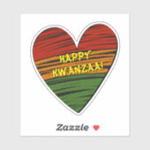 Happy Kwanzaa Juneteenth Jouw tekst Heart Sticker (Vel)