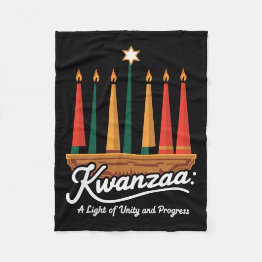 Happy Kwanzaa Kaarsen Afrika Vakantie Afrikaans Am Fleece Deken (Voorkant)