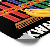 Happy Kwanzaa Kaarsen Afrika Vakantie Afrikaans Am Poster (Hoek)