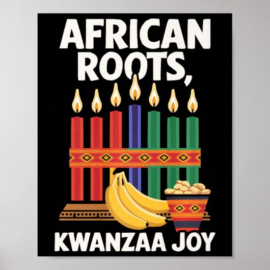 Happy Kwanzaa Kaarsen Afrika Vakantie Afrikaans Am Poster (Voorkant)