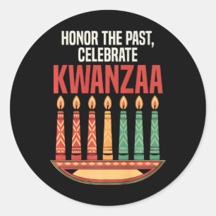 Happy Kwanzaa Kaarsen Afrika Vakantie Afrikaans Am Ronde Sticker