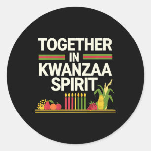 Happy Kwanzaa Kaarsen Afrika Vakantie Afrikaans Am Ronde Sticker