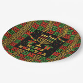 Happy Kwanzaa Kaarsen Rood Zwart Groen Geel 9" Papieren Bordje (Gekanteld)