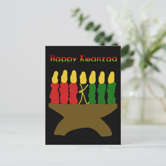Happy Kwanzaa Kinara Briefkaart (Staand voorkant)