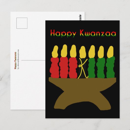 Happy Kwanzaa Kinara Briefkaart (Voorkant / Achterkant)