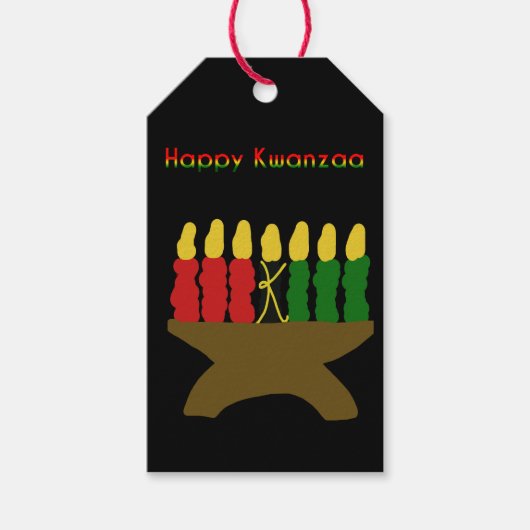 Happy Kwanzaa Kinara Cadeaulabel (Voorkant)