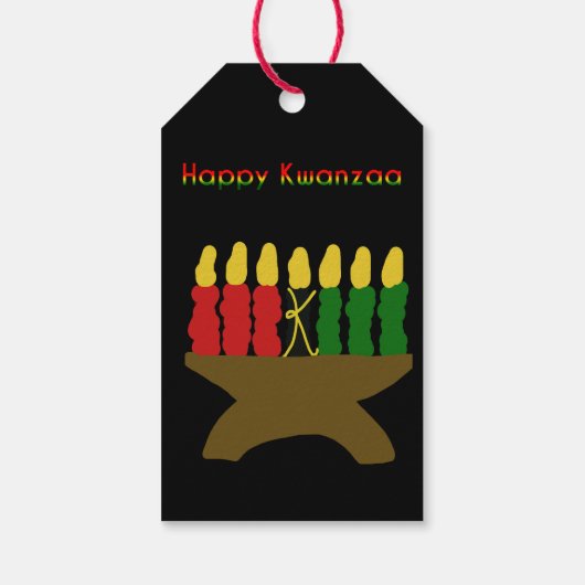 Happy Kwanzaa Kinara Cadeaulabel (Achterkant)