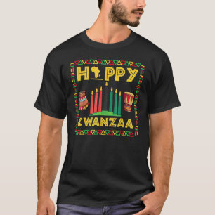 Happy Kwanzaa Kinara Candles Principes African Am T-shirt