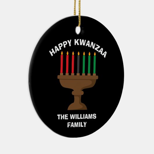 Happy Kwanzaa Kinara Custom Red Black Green Gift Keramisch Ornament (Rechts)