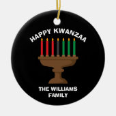 Happy Kwanzaa Kinara Custom Red Black Green Gift Keramisch Ornament (Voorkant)