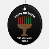 Happy Kwanzaa Kinara Custom Red Black Green Gift Keramisch Ornament (Links)