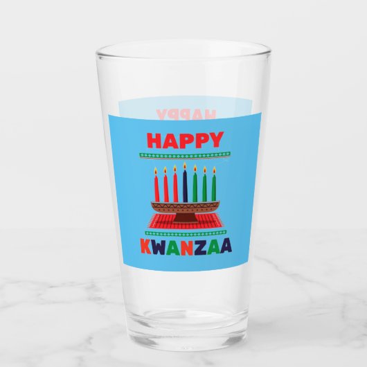 Happy Kwanzaa Kinara Glas (Voorkant)