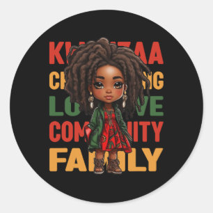 Happy Kwanzaa - Kinara Kaarsen - Kerst Afrikaans Ronde Sticker