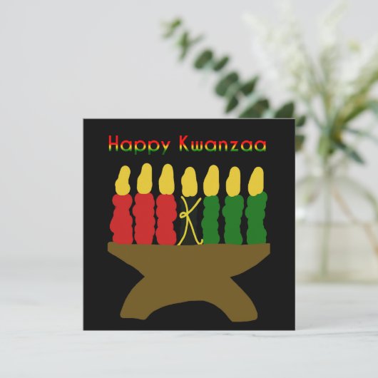 Happy Kwanzaa Kinara Kaart (Staand voorkant)