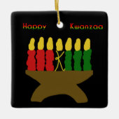 Happy Kwanzaa Kinara Keramisch Ornament (Voorkant)
