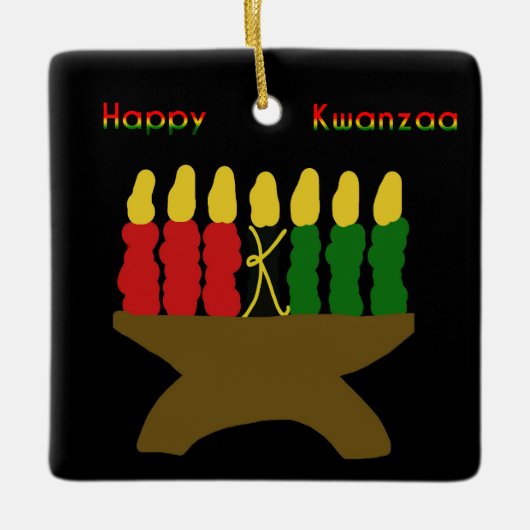 Happy Kwanzaa Kinara Keramisch Ornament (Voorkant)