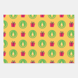 Happy Kwanzaa Kinara Menorah Seven Holiday Pattern Inpakpapier Vel