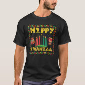 Happy Kwanzaa Kinara Mishumaa met 7 principes T-shirt (Voorkant)