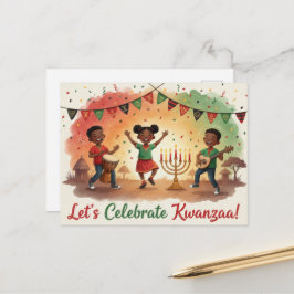 Happy Kwanzaa Kinara Postcard Briefkaart