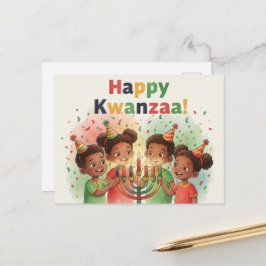 Happy Kwanzaa Kinara Postcard Briefkaart