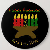 Happy Kwanzaa Kinara Ronde Button 6,0 Cm (Voorkant)