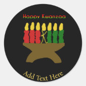 Happy Kwanzaa Kinara Ronde Sticker (Voorkant)