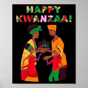 Happy Kwanzaa Kinara-Seven Candles Principes van K Poster