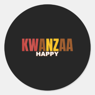 Happy Kwanzaa Kinara-Seven Principles of Kwanzaa ( Ronde Sticker