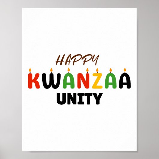 Happy Kwanzaa Kinara-Seven Principles of Kwanzaa U Poster (Voorkant)