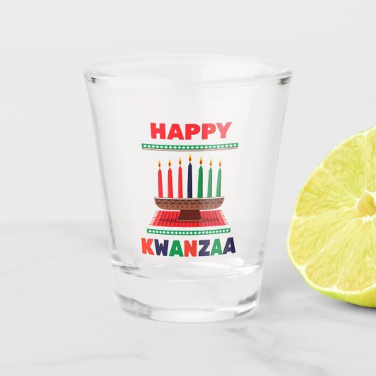 Happy Kwanzaa Kinara Shot Glas (Voorkant)