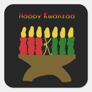 Happy Kwanzaa Kinara Vierkante Sticker