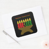 Happy Kwanzaa Kinara Vierkante Sticker (Envelop)