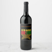 Happy Kwanzaa Kinara Wijn Etiket (Voorkant)
