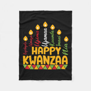 Happy Kwanzaa Kinara Zeven kaarsen Principes van K Fleece Deken