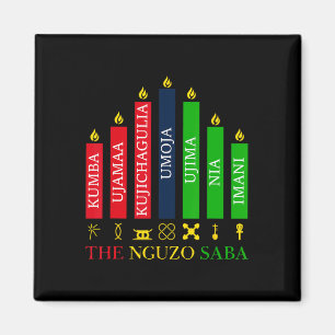 Happy Kwanzaa Kinara Zeven kaarsen Principes van K Magneet
