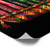 Happy Kwanzaa Kinara Zeven kaarsen Principes van K Poster (Hoek)