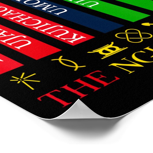 Happy Kwanzaa Kinara Zeven kaarsen Principes van K Poster (Hoek)