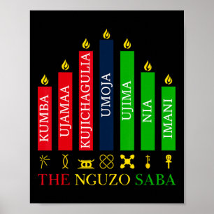 Happy Kwanzaa Kinara Zeven kaarsen Principes van K Poster