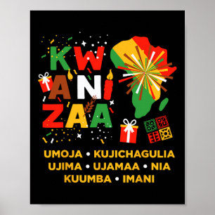 Happy Kwanzaa Kinara Zeven kaarsen Principes van K Poster