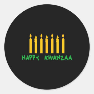 Happy Kwanzaa Kinara Zeven kaarsen Principes van K Ronde Sticker