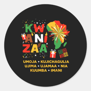 Happy Kwanzaa Kinara Zeven kaarsen Principes van K Ronde Sticker