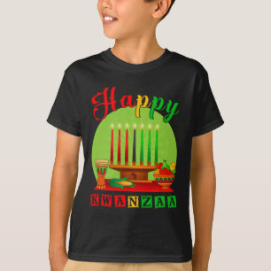 Happy Kwanzaa Kinara Zeven kaarsen Principes van K T-shirt