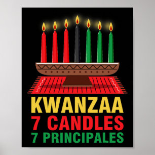 Happy Kwanzaa Kinara Zeven Principes Kaarsen Pan Poster