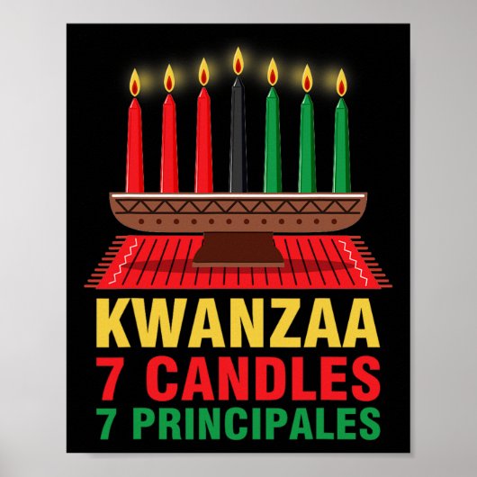 Happy Kwanzaa Kinara Zeven Principes Kaarsen Pan Poster (Voorkant)