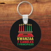Happy Kwanzaa Kinara Zeven Principes Kaarsen Pan Sleutelhanger (Voorkant)