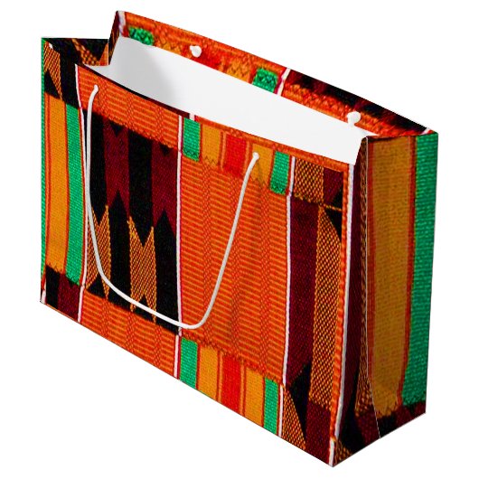 Happy Kwanzaa Large Gift Bag Groot Cadeauzakje (Voorkant Gekanteld)
