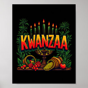 Happy Kwanzaa Mannen Kerst Afro-Amerikaanse Happy  Poster