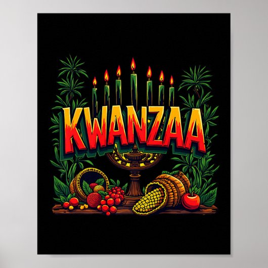 Happy Kwanzaa Mannen Kerst Afro-Amerikaanse Happy  Poster (Voorkant)