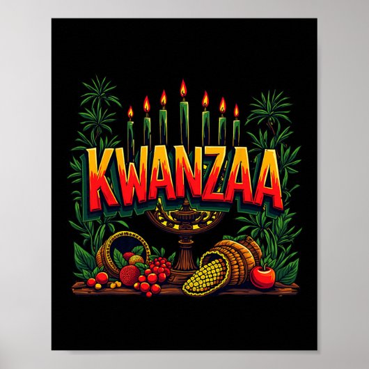 Happy Kwanzaa Mannen Kerst Afro-Amerikaanse Happy  Poster (Voorkant)
